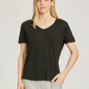 Relaxed Linen Blend V-Neck Tee