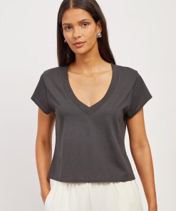 Everyday Cotton Deep V-Neck Tee