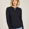 Long Sleeve Rib Henley Tee