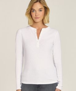 Long Sleeve Rib Henley Tee